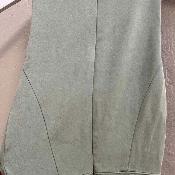 Ieena Mac Duggal $258 Pistachio Green Ruffled Sleeveless Jewel Neck Dress - Picture 6 of 6